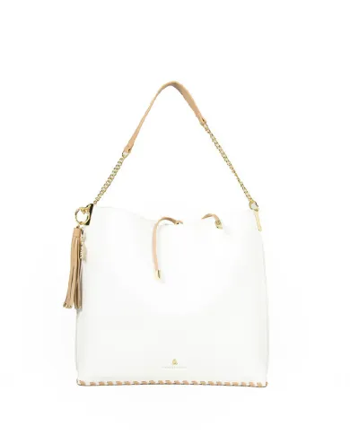 Atelier du Sac Borsa Lauren Midnight in Paris Bianco/Cuoio Atelier du Sac Borsa Lauren Midnight in Paris Bianco/Cuoio