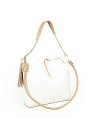 Atelier du Sac Borsa Lauren Midnight in Paris Bianco/Cuoio