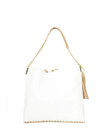 Atelier du Sac Borsa Lauren Midnight in Paris Bianco/Cuoio Atelier du Sac Borsa Lauren Midnight in Paris Bianco/Cuoio