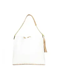 Atelier du Sac Borsa Lauren Midnight in Paris Bianco/Cuoio