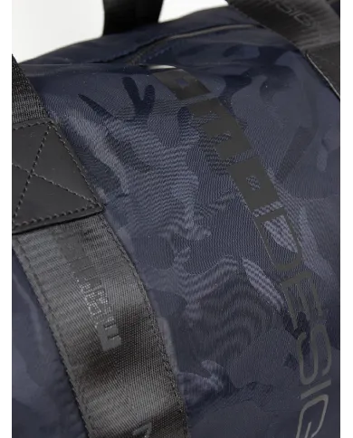 Momo Design Borsone in tessuto camouflage Blu