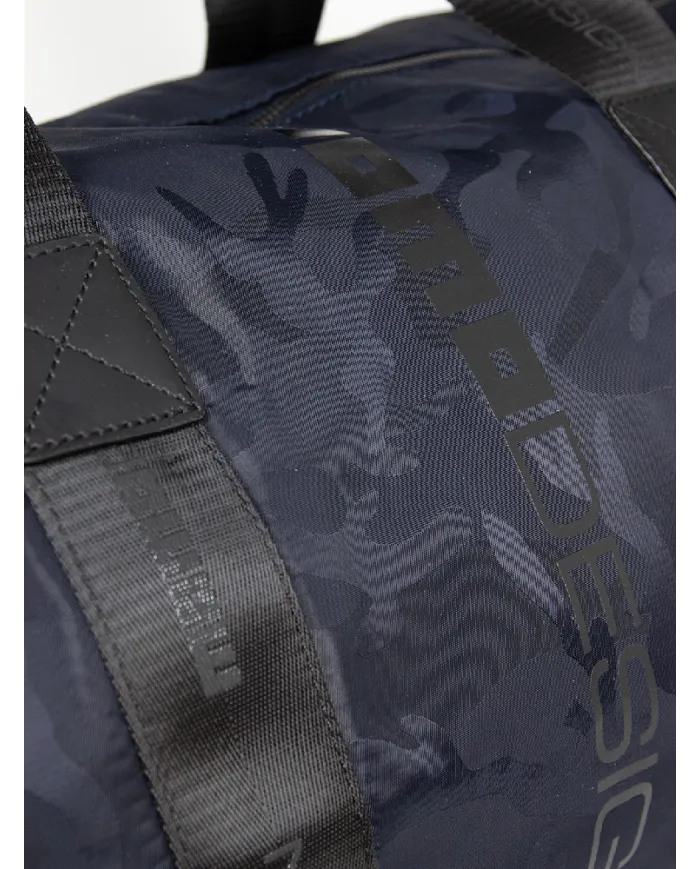 Momo Design Borsone in tessuto camouflage Blu