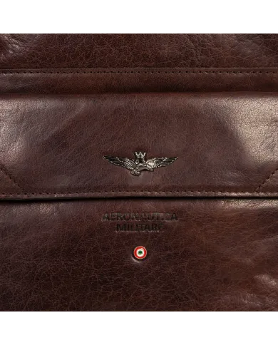 Aeronautica Militare Zaino porta pc 14" pelle Vintage Marrone