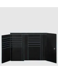 Piquadro Portafoglio donna grande in pelle Blue square Nero