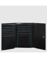 Piquadro Portafoglio donna grande in pelle Blue square Nero