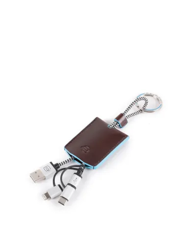 Piquadro Portachiavi con cavo USB Mogano