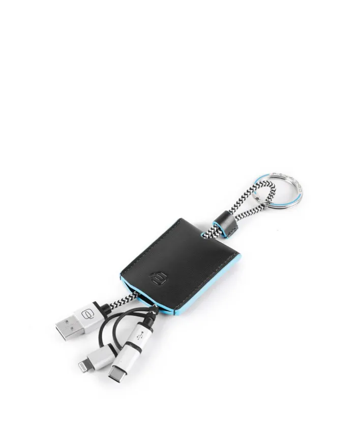 Piquadro Portachiavi con cavo USB Nero
