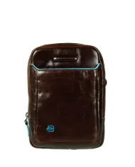 Piquadro Borsa uomo in pelle, con tasca per tablet 7", Piquadro "Blue square" Mogano