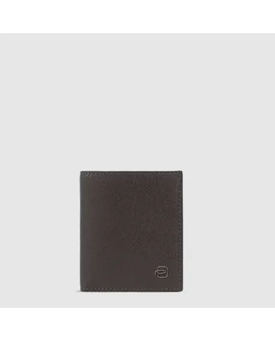 Piquadro Portafoglio verticale piccolo Black square Testa moro