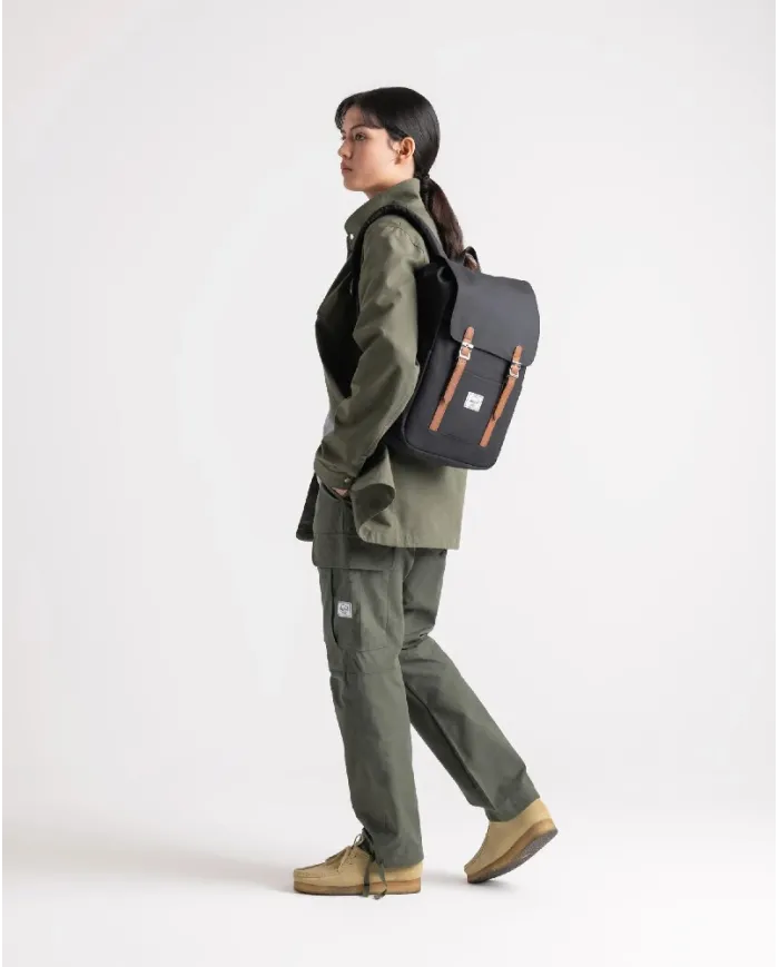 Herschel Zaino tessuto Retreat Nero/Cuoio