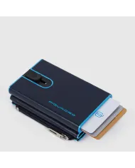 Piquadro Compact wallet con tasca monete Blue square