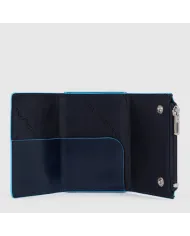 Piquadro Compact wallet con tasca monete Blue square