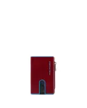Piquadro Compact wallet con tasca monete Blue square Rosso