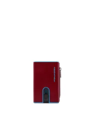 Piquadro Compact wallet con tasca monete Blue square Rosso