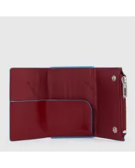 Piquadro Compact wallet con tasca monete Blue square Rosso