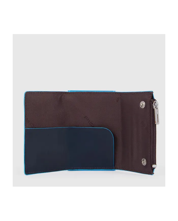 Piquadro Compact wallet con tasca monete Blue square Viola/Blu