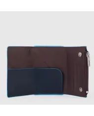 Piquadro Compact wallet con tasca monete Blue square Viola/Blu