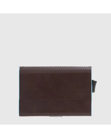 Piquadro Porta carte di credito doppio con sliding system Blue Square Mogano