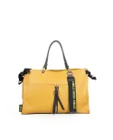 REBELLE Shopping bag in pelle Teti Giallo