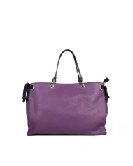 REBELLE Shopping bag in pelle Teti Viola