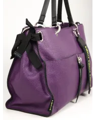 REBELLE Shopping bag in pelle Teti Viola