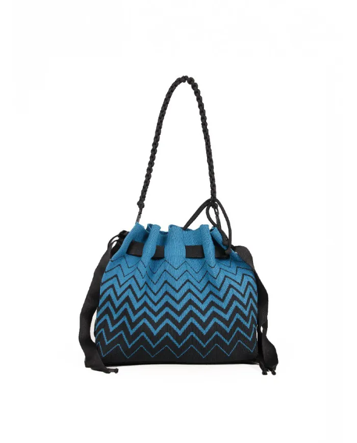 FRI-YAY Borsa plisse Sara Blu/Nero