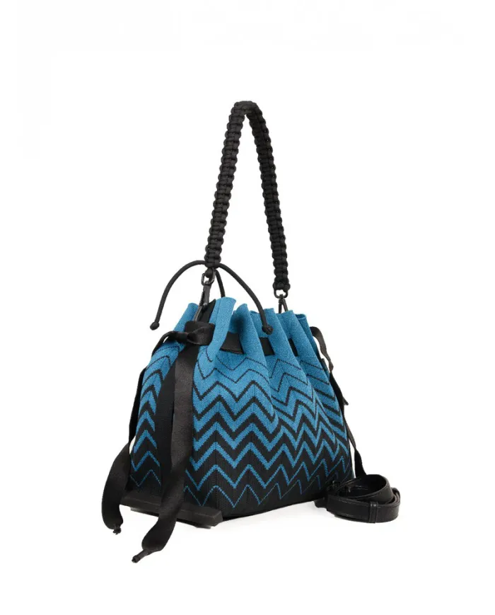 FRI-YAY Borsa plisse Sara Blu/Nero