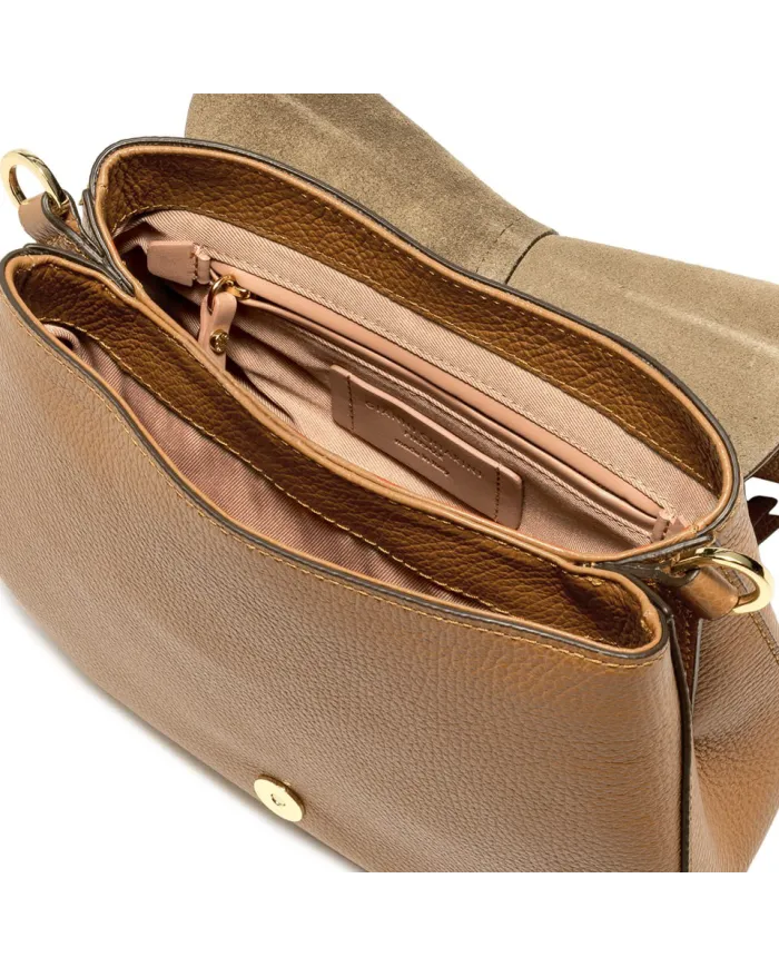 Gianni Chiarini borsa donna in pelle con tracolla colorata "Helena Round" Beige