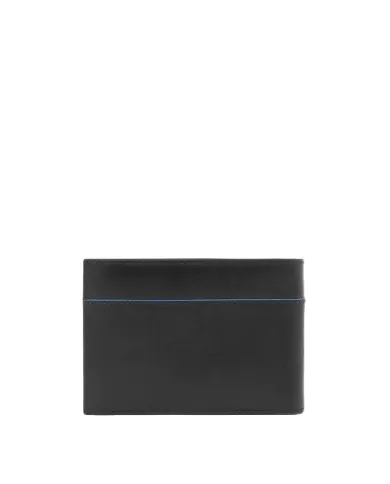 Piquadro Portafoglio uomo in pelle Blue square Revamp Nero