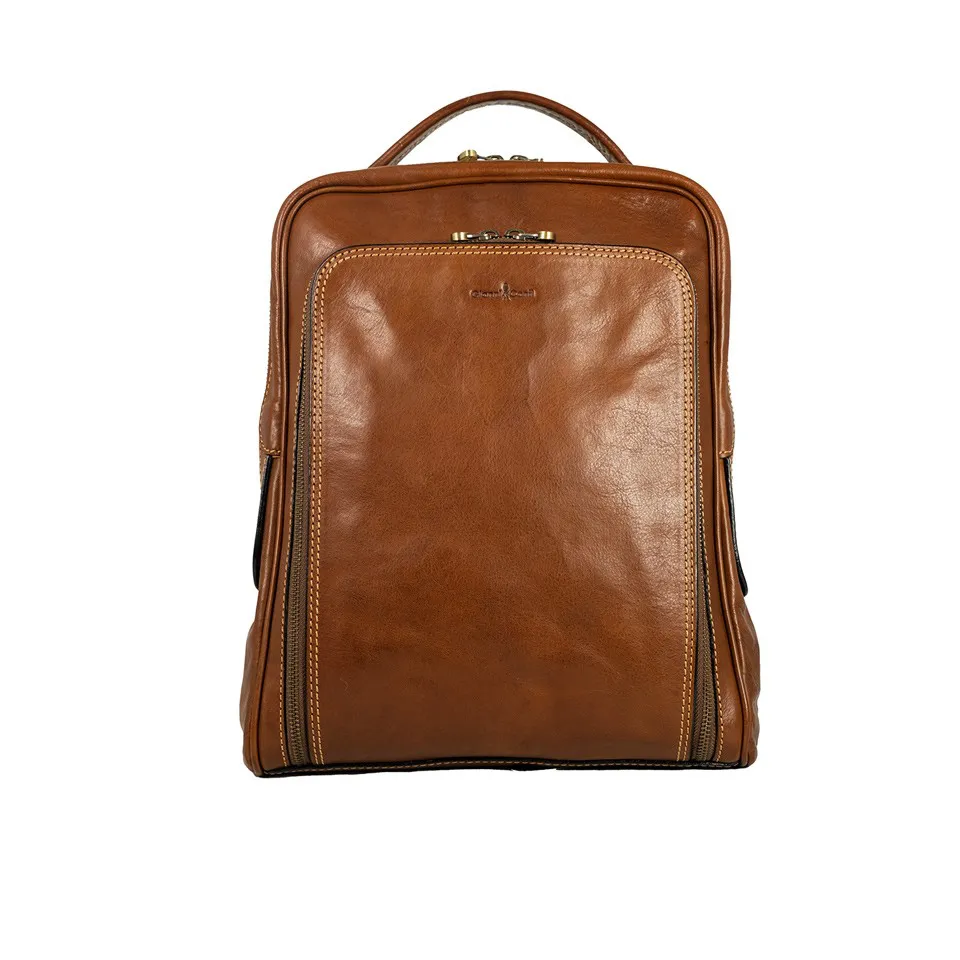 Gianni Conti Zaino in pelle con porta pc 14 Cuoio - Picture 2 of 5