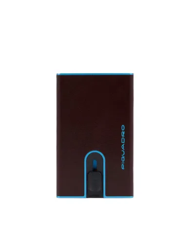 Piquadro Porta carte di credito con sliding system "Blue square" Mogano