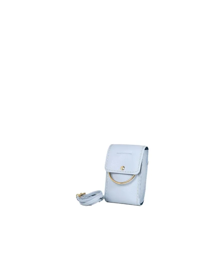 Visona Mini bag pelle Azzurro