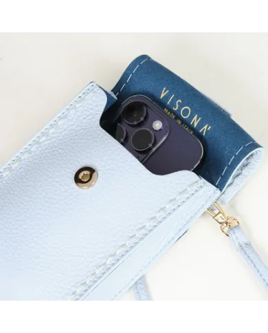 Visona Mini bag pelle Azzurro