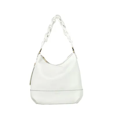 Visona Borsa Pantelleria grande manico intrecciato Bianco