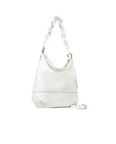 Visona Borsa Pantelleria grande manico intrecciato Bianco