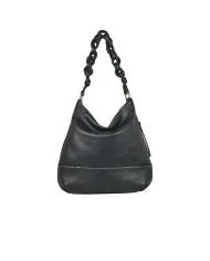 Visona Borsa Pantelleria grande manico intrecciato Nero