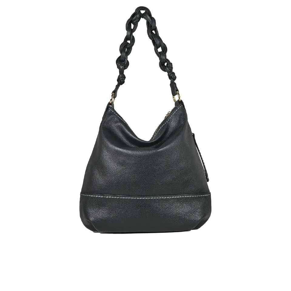 Visona Borsa Pantelleria grande manico intrecciato Nero - Picture 2 of 4