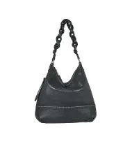 Visona Borsa Pantelleria grande manico intrecciato Nero