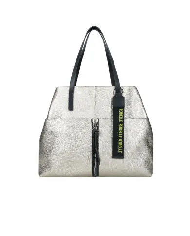 REBELLE Shopping bag in pelle Harriet Oro