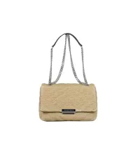 Armani Exchange Borsa tracolla piccola rafia Beige/Nero