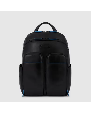 Piquadro Zaino in pelle porta pc 14 Blue square B2V Nero