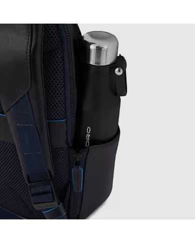 Piquadro Zaino in pelle porta pc 14 Blue square B2V Nero