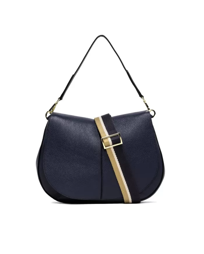 Gianni Chiarini Borsa pelle tracolla colorata Helena Round Blu