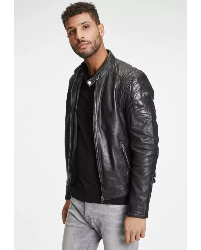 Mauritius Giacca in pelle uomo Rylo Nero