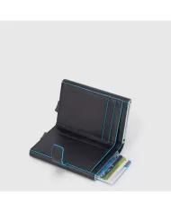 Piquadro Porta carte di credito doppio con sliding system Blue Square Nero