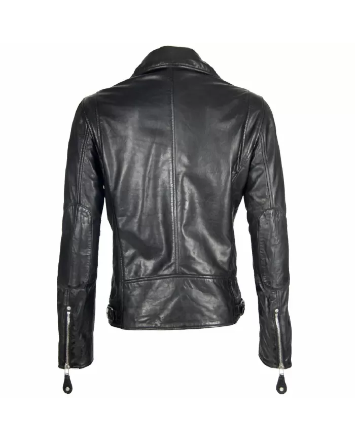 Mauritius Giacca chiodo in pelle uomo Mavric Nero