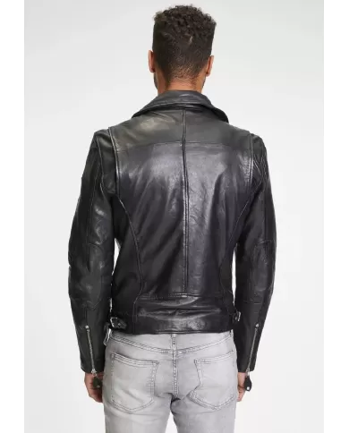 Mauritius Giacca chiodo in pelle uomo Mavric Nero Mauritius Giacca chiodo in pelle uomo Mavric Nero