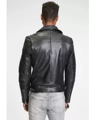 Mauritius Giacca chiodo in pelle uomo Mavric Nero