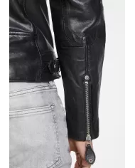 Mauritius Giacca chiodo in pelle uomo Mavric Nero