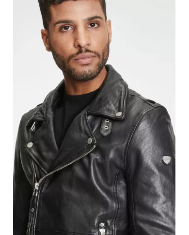 Mauritius Giacca chiodo in pelle uomo Mavric Nero Mauritius Giacca chiodo in pelle uomo Mavric Nero